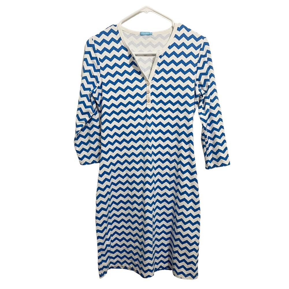 J. Mclaughlin Blue And White Striped Dress - image 1